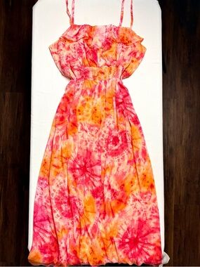 Faded Flory Tie Dye Flowy Dress- XXL/20
